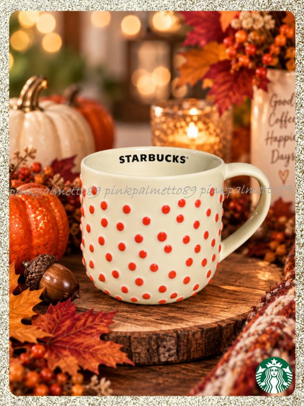 🍂🎃 NWT 2026 Starbucks PSL Society Cream Speckled Dotted 12oz Ceramic Mug Fall